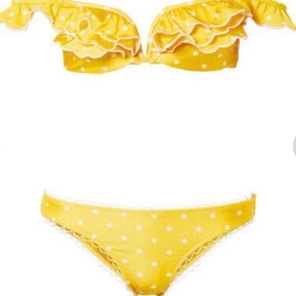 NWT Zimmermann Women's Lumino Polka Dot Ruffl Corset Bikini Set Size 1 $406 - Picture 3 of 6